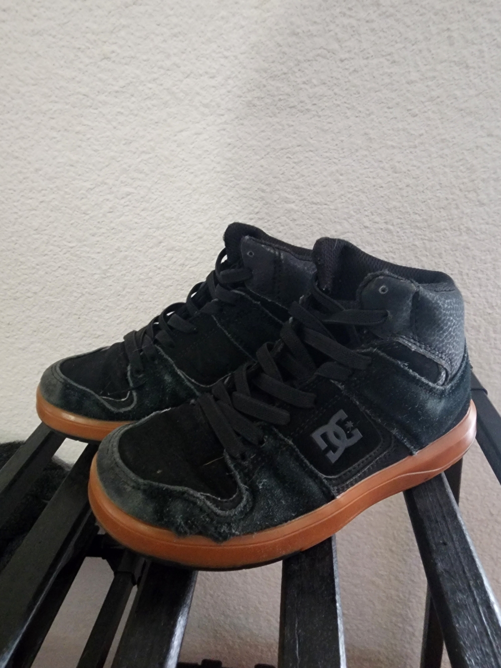 DC Kids' Black High-Top Sneakers with Gum Sole